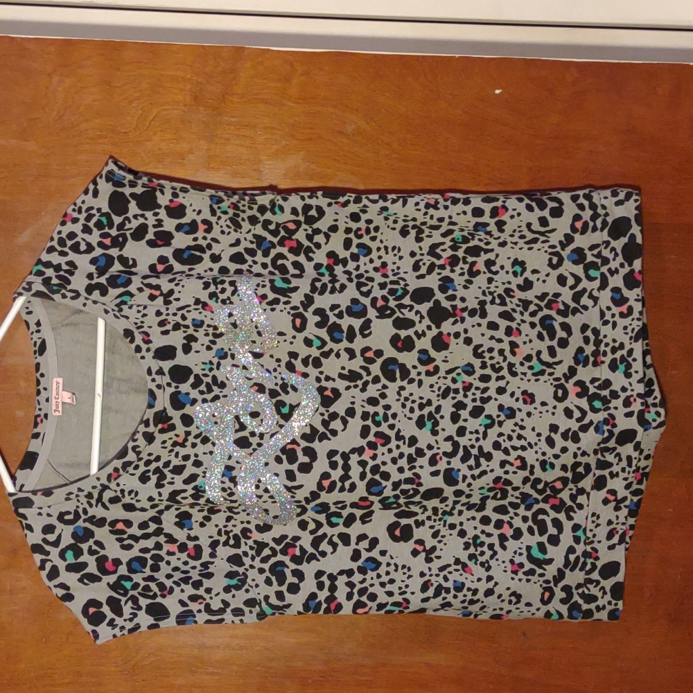 Juicy Couture short sleeve animal print Love sweat shirt.